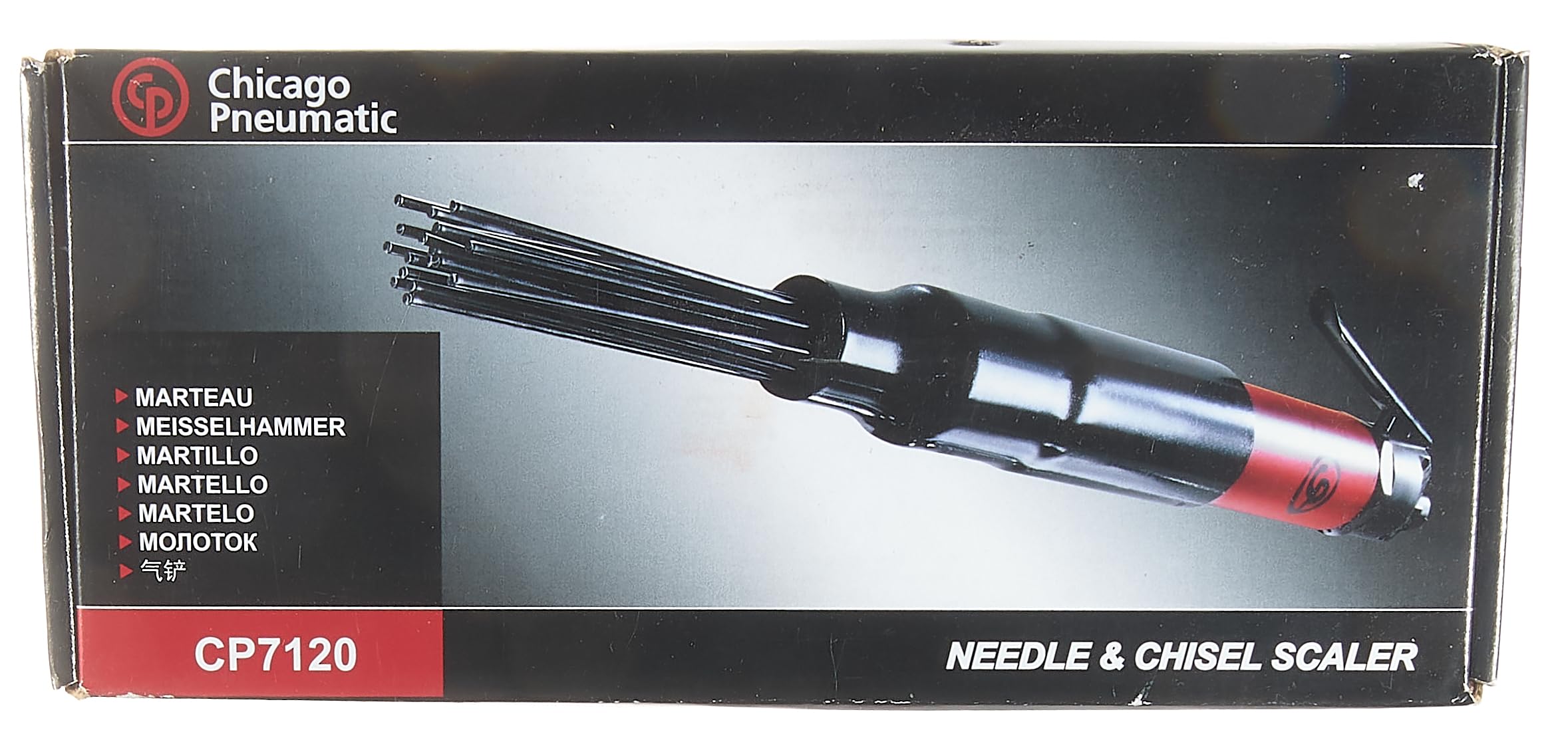 Chicago Pneumatic CP7120 Air Powered Adjustable Needle Scaler and Chisel, 4,600 BPM, Red