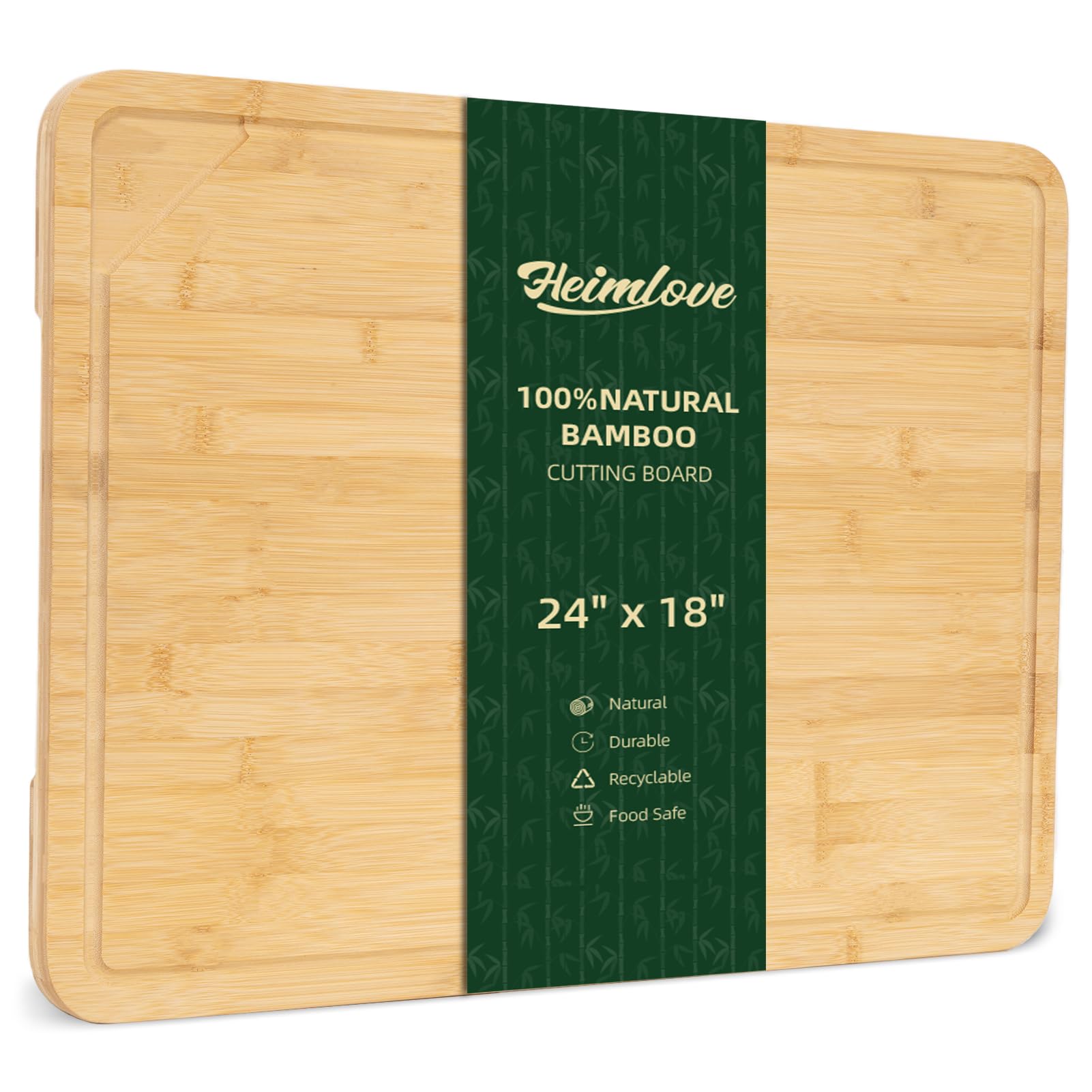Photo 1 of ***** see photos, has cracking!!**24" Extra Large Cutting Board, Wooden Cutting Boards for Kitchen Charcuterie Boards with Juice Groove and Handles, Chopping Board for Meat, Vegetables and Cheese