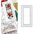 2pcs/Set Rectangle Frame Metal Die Cuts, Stitched Rectangle Nesting Frame Background Cutting Dies Cut Stencils for DIY Scrapbooking Album Decorative Embossing Paper Dies Card Making