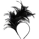 AGITATESAND Feather Boa Fascinator Headband Party Wedding Sallon Headwear Flapper Headpiece