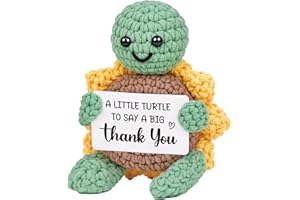 Glydein Thank You Gifts for Women Men - Handmade Crochet Turtle with Sunflower Shell, Cute Thank You Gift for Coworker Employee Nurse, Teacher Appreciation Gifts for Women Friends Family