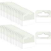 200 Pcs Clear Plastic Hang Tabs, 1.77x1.37 Inches | Self-adhesive heavy duty tags with slot hole, ideal for retail display.