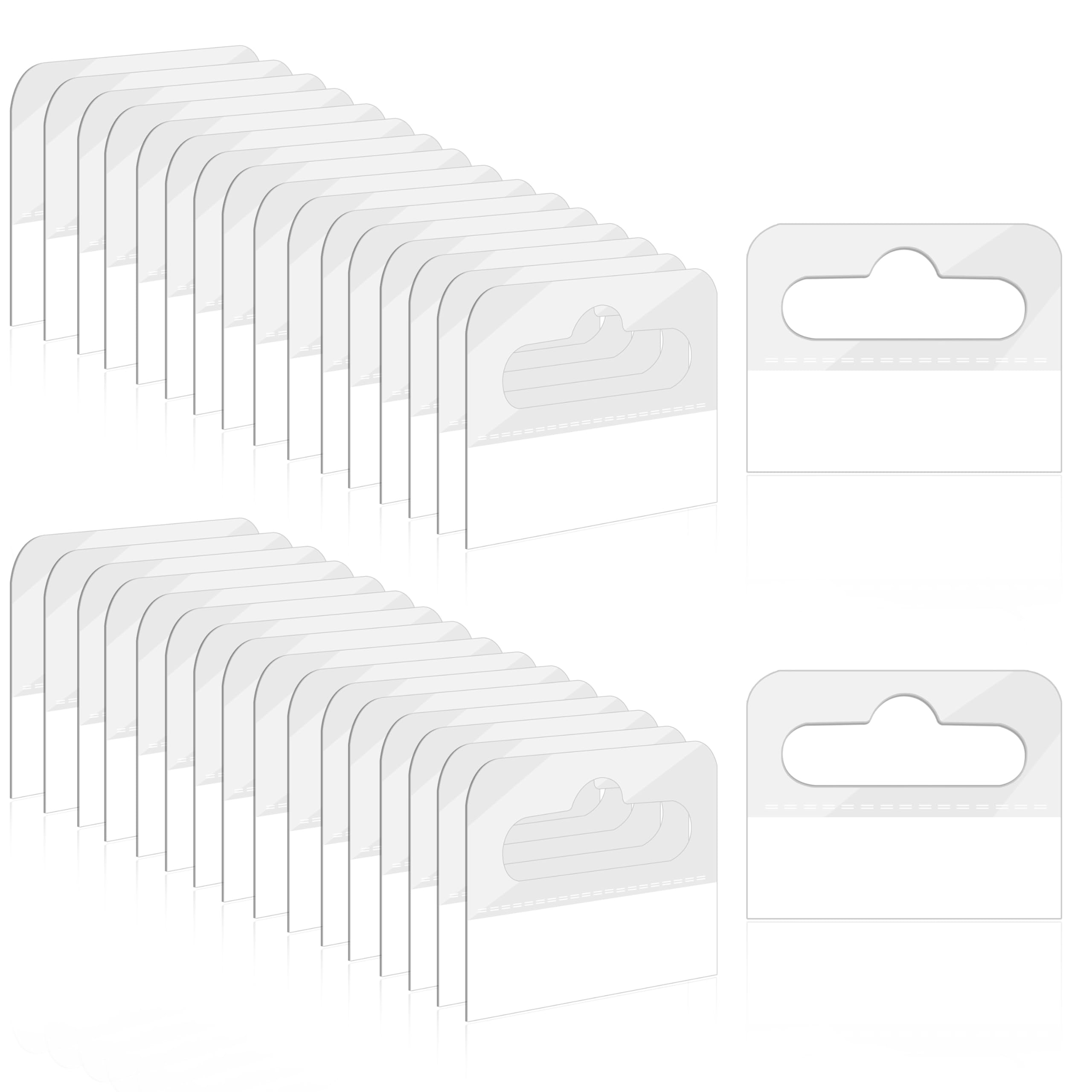 View 1 of 200 Pcs Hang Tabs, Clear Self-Adhesive Hanging Tabs, Heavy Duty Adhesive Hang Tags, Plastic Hang Tags with Slot Hole, Hanging Product Tags for Retail Display, 1.77x1.37 Inches
