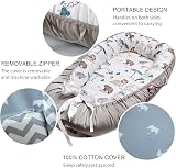 SONARIN Baby Nest Newborn Lounger Double Sided 88x53 cm 100% Cotton Gray view 6