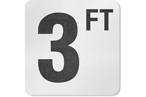 SmartSign 3 FT Pool Depth Marker | Sign | Sticker, 4" Letter Size, 5.75 x 5.75 inch, 20 mil Thick Laminated Vinyl with SlipSafe Adhesive, Anti-Skid Pebbled Surface, Black and White, Made in USA