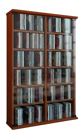 Vcm Display Cabinet Shelf Storage Unit Cupboard Cd Dvd Furniture
