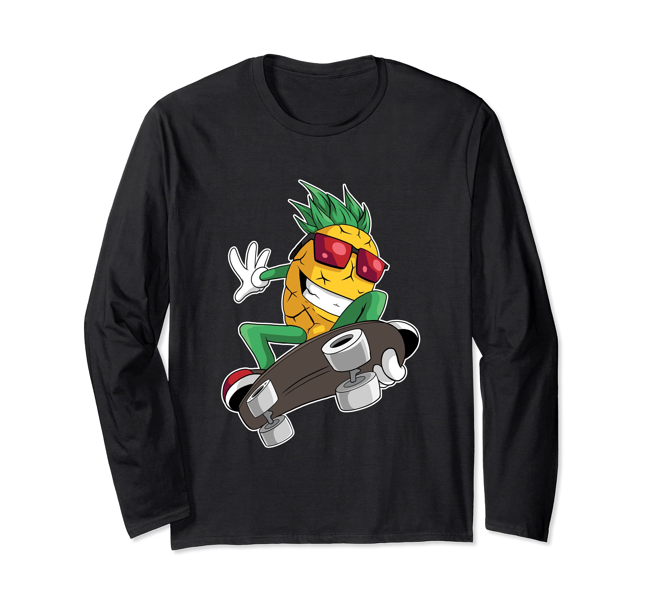 Cool Pineapple Rides Skateboard - Skater Long Sleeve T-Shirt