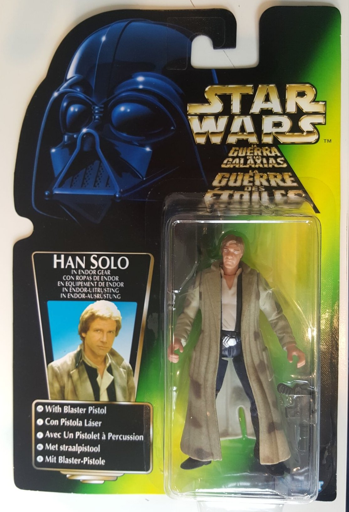 Star Wars Han Solo Figure in Endor Gear with Blaster Pistol