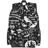 Tezmd Gothic Bat Halloween Witchy Backpack School Bag Lightweight Bookbag Casual Daypack for Girls Boys Kids Women Men Travel Laptop 16 Inch