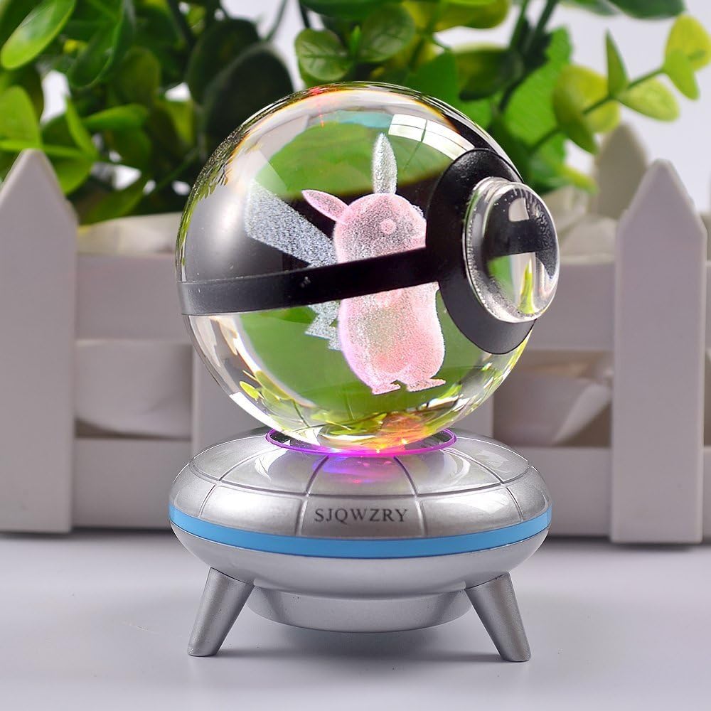 3D Crystal Ball LED Night Light,Base Changes Color Toy Night Light Lamp -20inch New Gifts