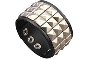 Jeilwiy Punk Leather Wristbands for Men Bracelets Handmade Wide Cuff Bangle Braided Jewelry Black Brown Adjustable - Punk Father's Gifts