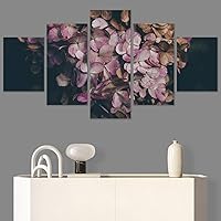 SIGNWIN 5 Panel Canvas Wall Art Pink Petals for Home Decorations Ready to Hang - 60