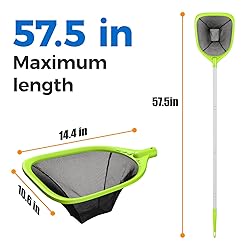 Swimming Pool Skimmer Net 57 inches, Leaf Rake Net
