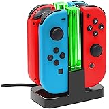 Joy Con Charging Dock for Nintendo Switch by TalkWorks | Docking Station Charges up to 4 Joy-Con Controllers Simultaneously -