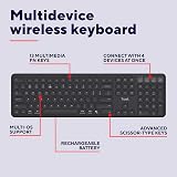 Trust Vaiya Wireless Keyboard Bluetooth 2.4 GHz UK Layout Numpad Multi-Device view 3