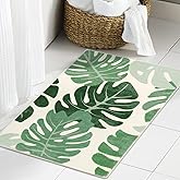 HAOCOO Bath Mats - Non Slip, 20x32 inch Ultra Soft Cute Leaves Small Bath Rug, Machine Washable Rug for Bathroom Floor Mat, Carpet, Tub, Shower Decor