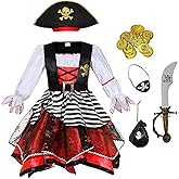 Frekuyrt Girl Pirate Costume Buccaneer Princess Costume Halloween Party Dress Up