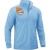 TACVASEN Men's Quarter Zip Pullover Fleece Lined Thermal Long Sleeve Golf Shirt 1/4 Zip Warm Winter Sweatshirts