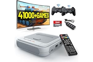 Kinhank Retro Game Console, Super Console X Pro Game System Built-In 41,000+ Video Games, Game Emulator Console With 50+ Emulators, Support 4k HD/AV Output(128G), LAN/WIFI, 2 Gamepads, Best Gifts