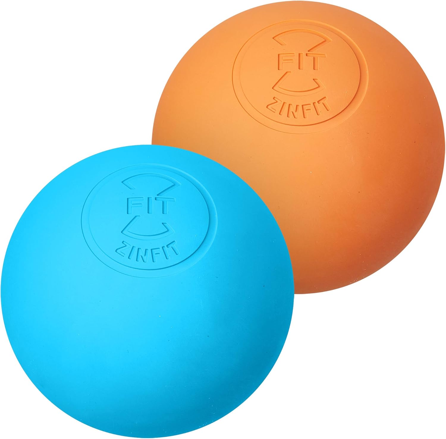 Premium Lacrosse Massage Balls Set by ZinFit - Lacrosse Ball for Myofascial Release, Trigger Point Therapy, Muscle Knots, Roller Yoga Therapy Massager Hard & Firm Rubber - Pack of 2 (Orange Blue): Health & Personal Care