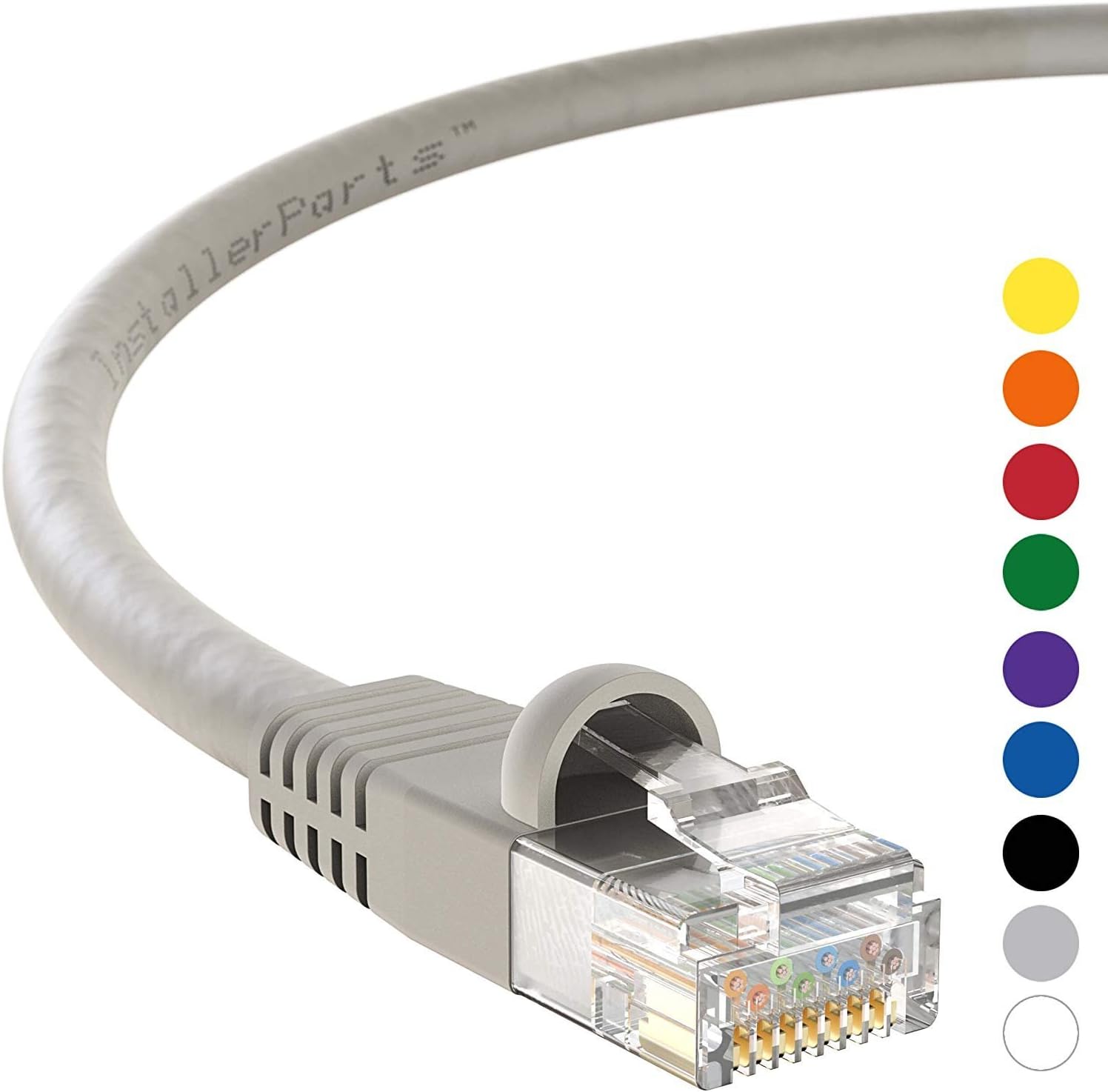 InstallerParts (10 Pack) Ethernet Cable CAT6 Cable UTP Booted 0.5 FT - Gray - Professional Series - 10Gigabit/Sec Network/High Speed Internet Cable, 550MHZ