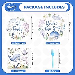 96Pcs Under The Sea Baby Shower Decorations Ocean