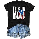 Puerto Rican Tshirt Women Puerto Rico Flag Pride Shirts Short Sleeve Tops
