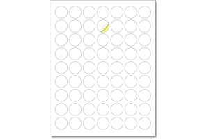 TOWNSTIX 1" Round Matte White Sticker Label, Laser/Inkjet Printing - Letter Size, 30 Sheets