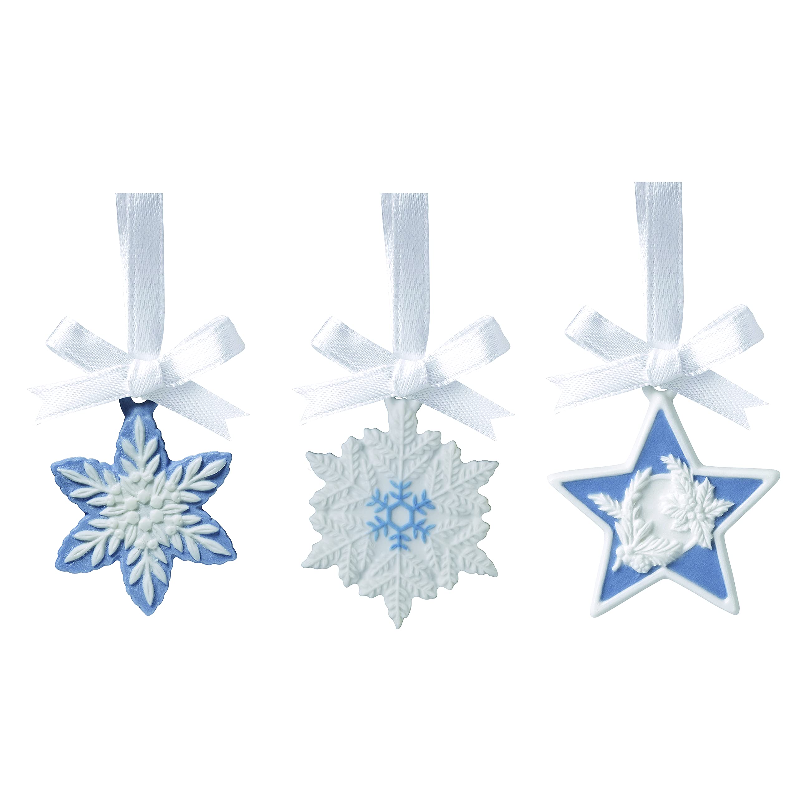 Wedgwood Charms Set/3 Snowflakes and Star 2021 Christmas Tree Ornaments Decorations