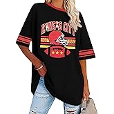 Football Shirts Women Game Day Short Sleeve Shirt Gameday Graphic Tops Football Team Fan Outfits Sport Season Apparel