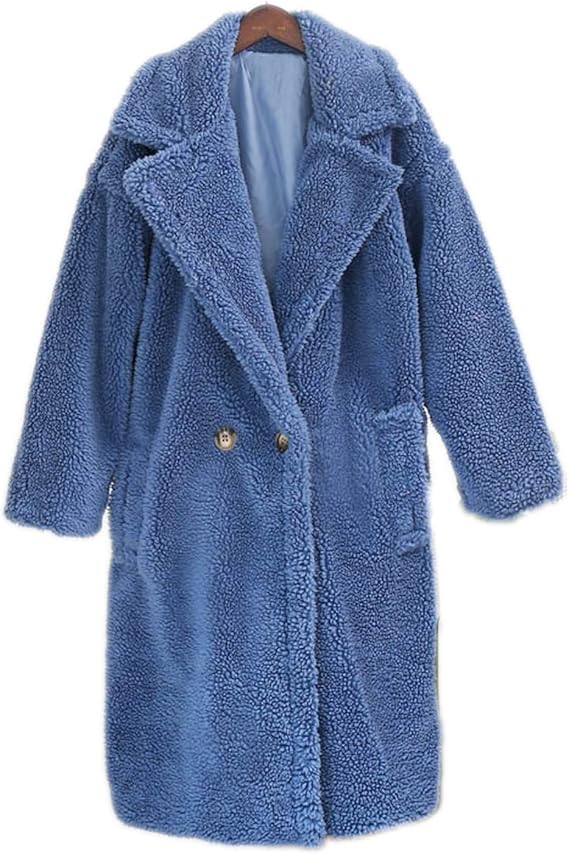 Pink Long Teddy Bear Jacket Coat Women Winter Thick Warm Oversized