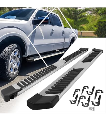 DNA Motoring 5" Running Boards For 2004-2014 Ford F150 Super Cab - Black Nerf Bars