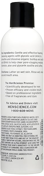 MENSCIENCE ANDROCEUTICALS DAILY FACE WASH, 8 FL OZ