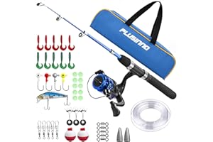 PLUSINNO Kids Fishing Pole,Light and Portable Telescopic Fishing Rod and Reel Combos for Youth ice Fishing