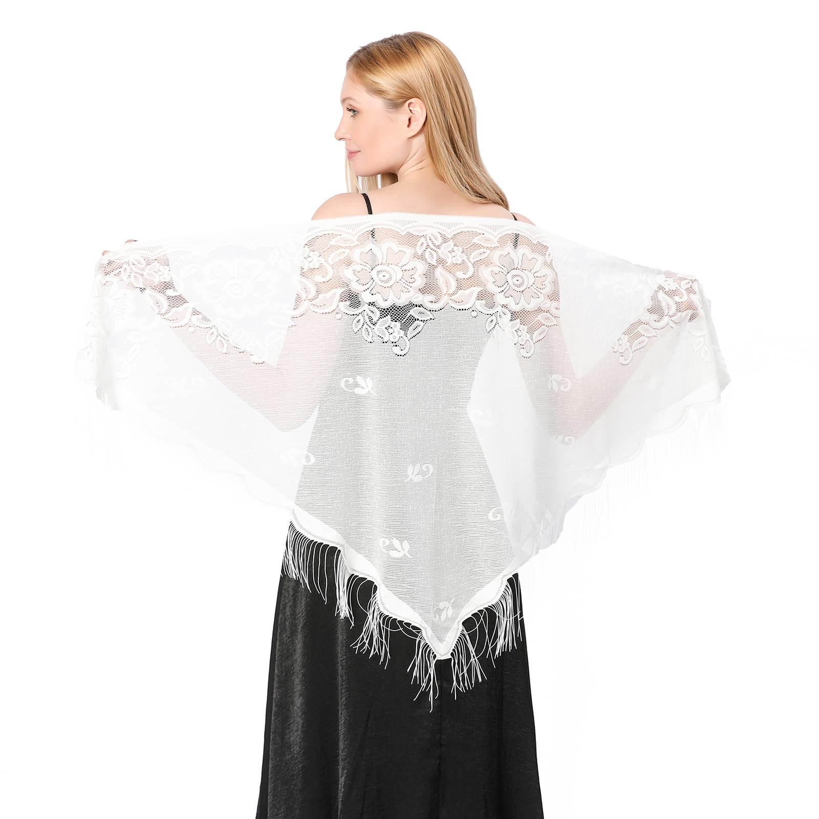 Triangle Lace Shawls and Wraps Ladies Evening Party Wedding Wrap Scarf Women  | eBay