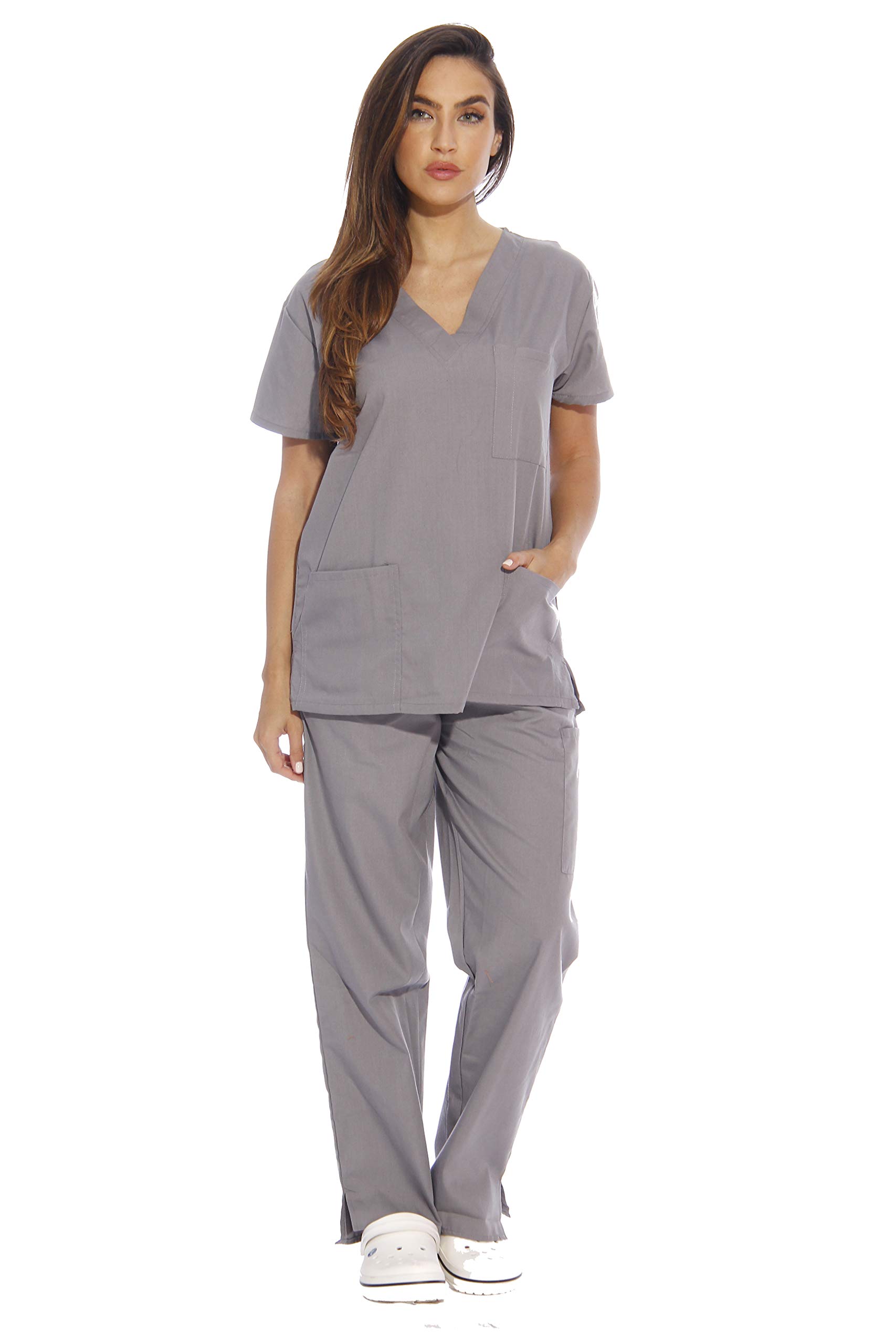 Galleon Just Love 22251VM Light Grey Women's Scrub Sets/Medical Scrubs/Nursing Scrubs