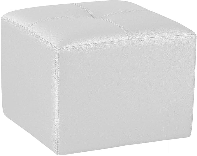 Adec Pouf, Puff Cuadrado, Reposapies Acabado en Simil Piel Color