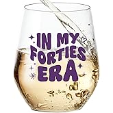 40th Birthday Gifts For Women Friends - In My 40s Era Wine Glass | In My Forties Birthday Decorations | 40 Year Old Gifts For Her, Women, Sister, Mom, Daughter, Best Friend | Wine Tumbler - 15 Oz