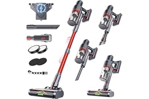 XenonLab Cordless Vacuum Cleaner, 75Mins/48KPa/580W Self-Standing Vacuum Cleaners for Home, with Anti-Static&Anti-Tangle Brush, LED Touch Screen, Stick Vacuum for Carpets, Pet Hair, Hardwood Floors
