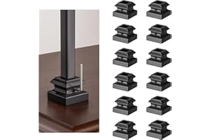Antsky Iron Baluster Shoes 12 Pack, Flat Shoes, Stair Baluster Shoes Use for 1/2" Square Iron Balusters, Balusters for Staircase Interior, Satin Black