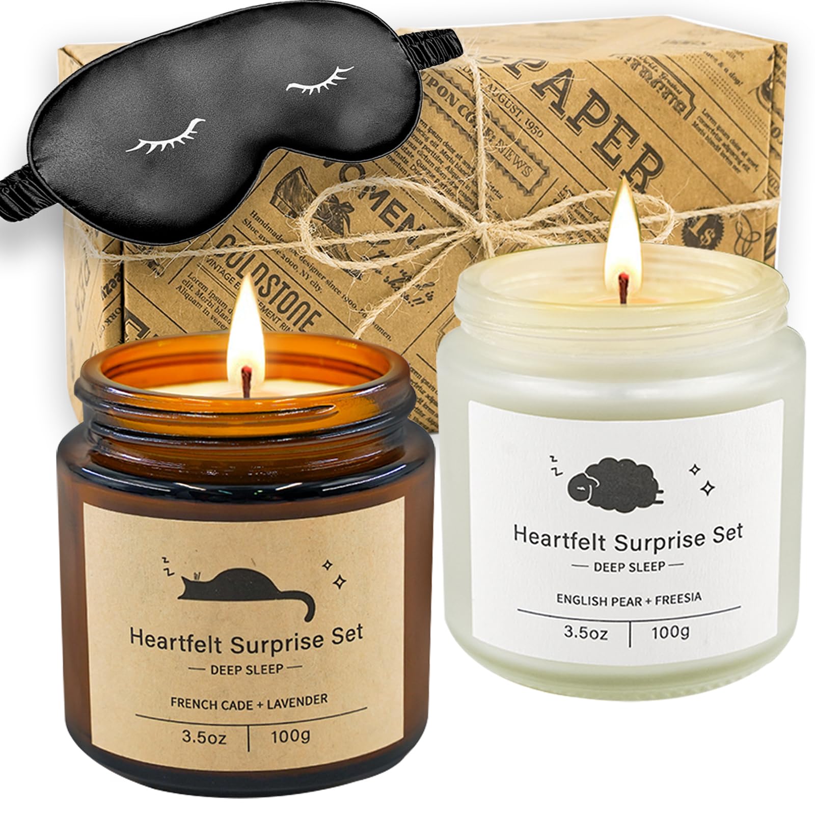 Candle Gift Set for Women, Cozy Home Set,Aromatherapy Candle and Comfortable Eye mask,Perfect Gift for Mothers, Friends, and Loved Ones Ideal for Mother's Day, Valentine's Day, Birthdays,Holidays