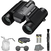 Nikon STABILIZED Binoculars 12x25 S, Image Stabilized for Sports, Outdoors, &amp; Wildlife, Compact, Bundle with a Nikon Lens Pen &amp; Cleaning Cloth