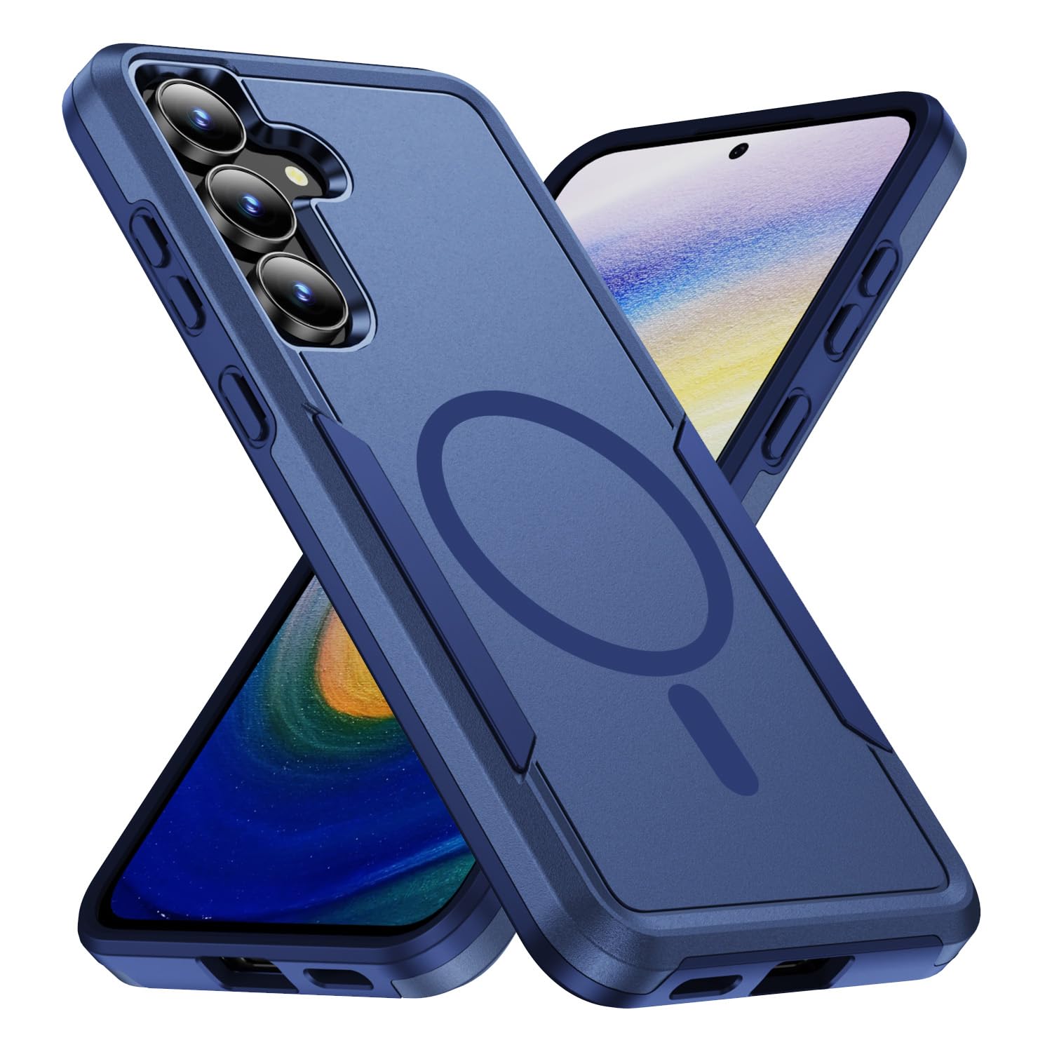 Teayoha for Samsung Galaxy S25 FE Case,[Compatible with Magsafe] [Military Grade Drop Tested] Shockproof Magnetic Tough Rugged Protective Phone Case -6.7 inch (Blue)