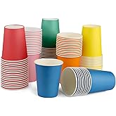 HIKIMA 60 Pcs 9 Ounce Party Cups, Colorful Disposable Paper Cups, Drinking Cups for Party BBQ Travel DIY Snack Picnic and Event 6 Colors
