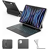 RAYMCRAFT for iPad Air 11 inch Case with Keyboard (M3/M2, 2025/2024), iPad Pro 11 (4th/3rd/2nd/1st Gen) & Air 5/4th Magic Keyboard Case, 11 Colors Backlit, Multi-Touch Trackpad, Black