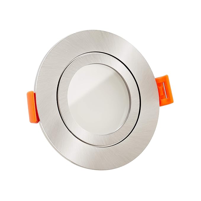 10x dimmbare, ultra flache 25mm Bad LED Einbaustrahler IP44 | 6W statt 70W | 230V | 3000 Kelvin | warmweiße Lichtfarbe | Eise