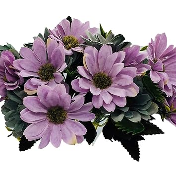 20 Tête Daisy Bouquet Fleur Deco Fête Décoration Violet Bleu