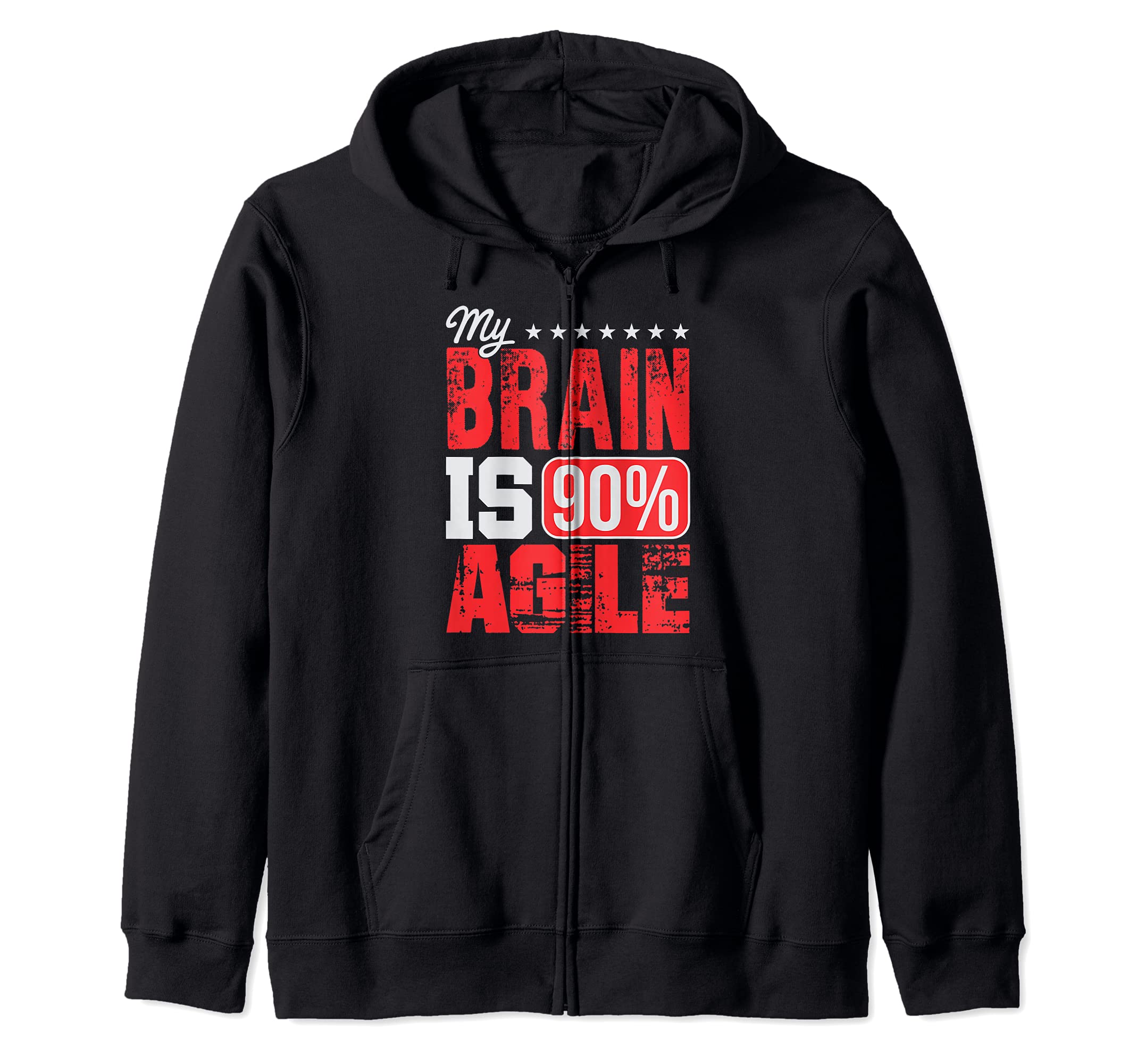 Agile Brain Scrum Lean Project Management Funny PM Coach Zip Hoodie