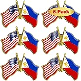 6/12/50/100 Pack-American Philippines Friendship Flag Pins Bulk -1.5”
