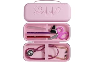 LUREMADE Stethoscope Case for 3M Littmann Classic III, Cardiology IV, MDF, EKO - Nurse Gifts for Women, Nursing Student Gifts, Pink